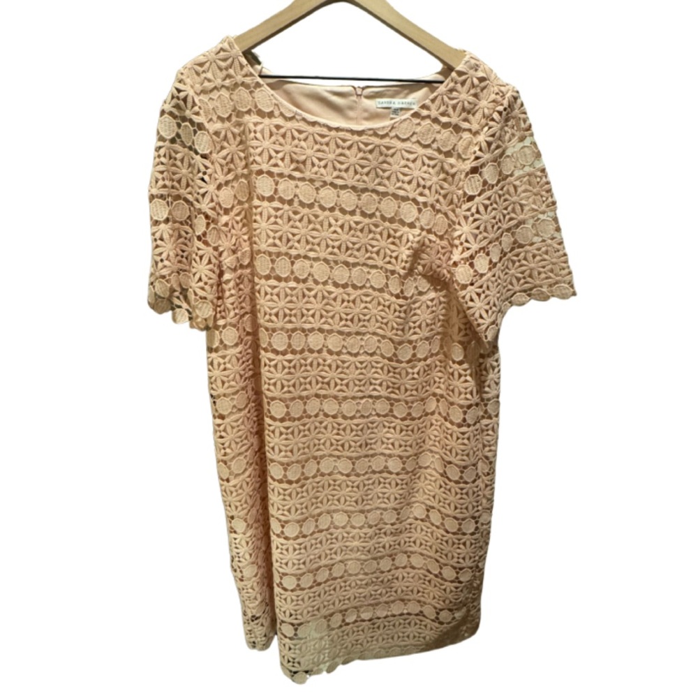 Sandra Darren Peach Lace Dress